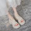 Fashion Women's Chunky Heel Sandals Summer New Korean Version Cross-belt Thick-soled Sandals Outdoor Open Toe Lightweight Casual Sandals