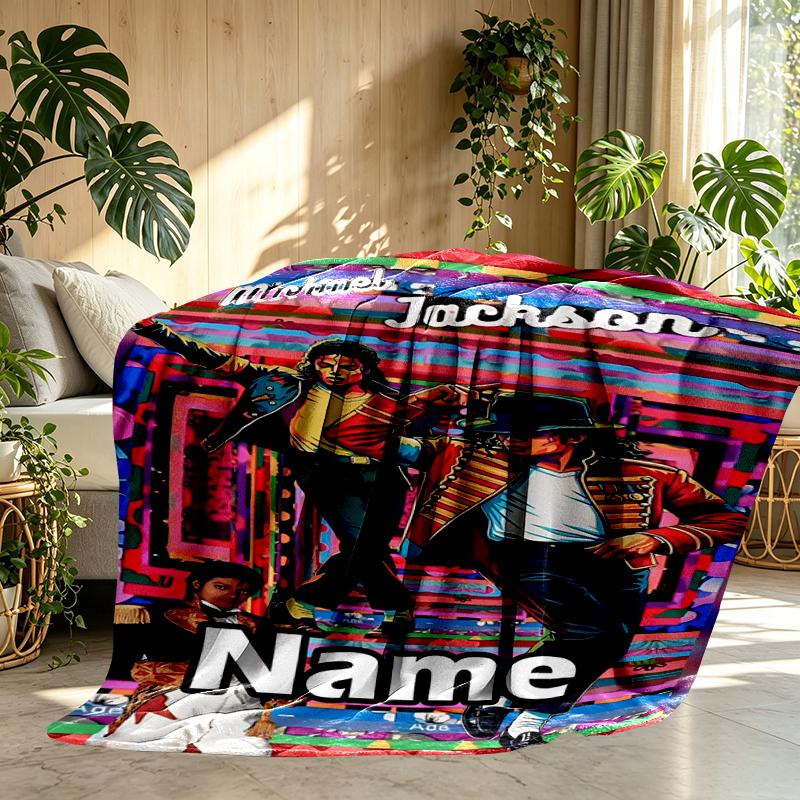 Coperta Personalizzata con Nome Michael Jackson, Arredamento Casa, Camera da Letto, Divano, Campeggio, Divano, Regali per Compleanno Natale