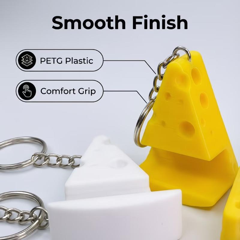 Cheese-Shaped Phone Stand With Keychain Desktop Ornament, Lightweight And Portable Phone Holder