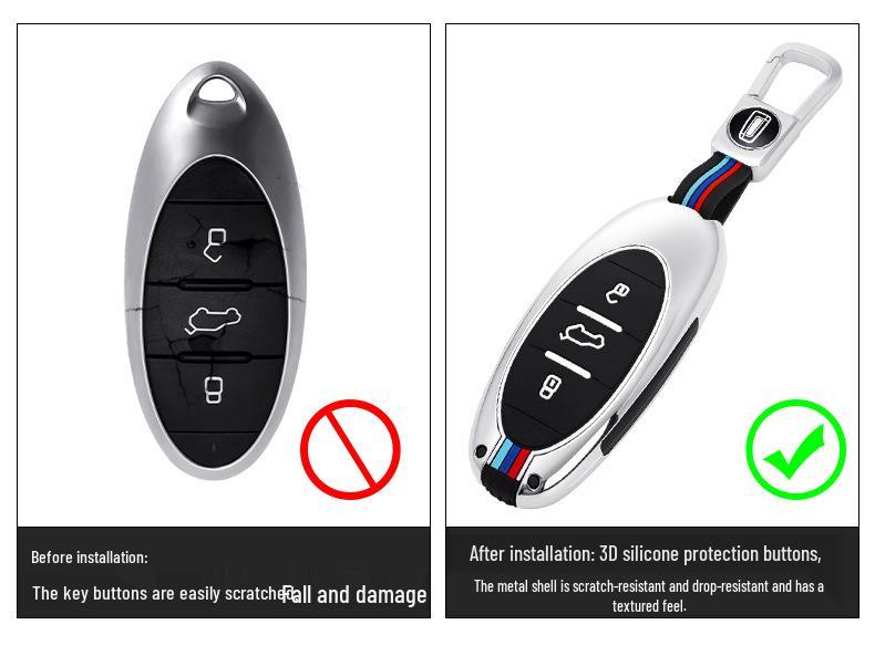 FAW Bestune Car Key Cover: Metal Protection Shell for T77Pro, T33, T99 Models