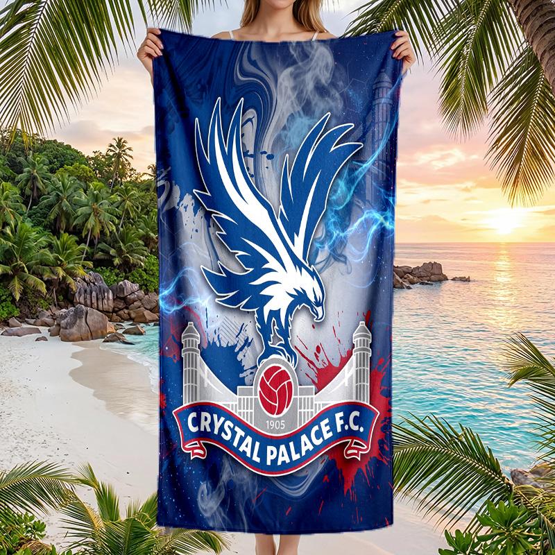 Crystal Palace Football Beach Towel Soft Microfiber Summer Towel Quick Dry Absorbent Towel for Beach Swimming Pool Travel