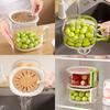 Splash-proof Fruit Cleaning Bowl Foldable Handle Fruit Drainer Container  Home