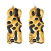 2pcs Punk Black Enamel Stainless Steel Pendant Necklace Charms Base Gold Plated Earrings Material DIY Bracelets Jewelry Findings