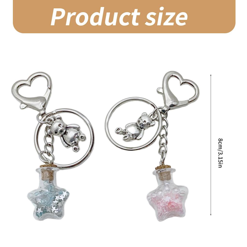 Heart Key Charm Elegant Keyrings Charm Fashion Key Accessories Star Bottle Bag Charm Suitable for Various Occasion