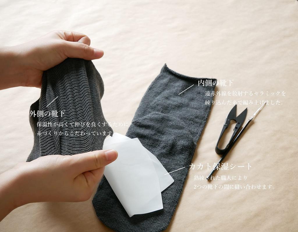 Love Heel High Heel Moisturizing Socks with Made In Japan Socks Double-knit Far-infrared Technology, (gray).