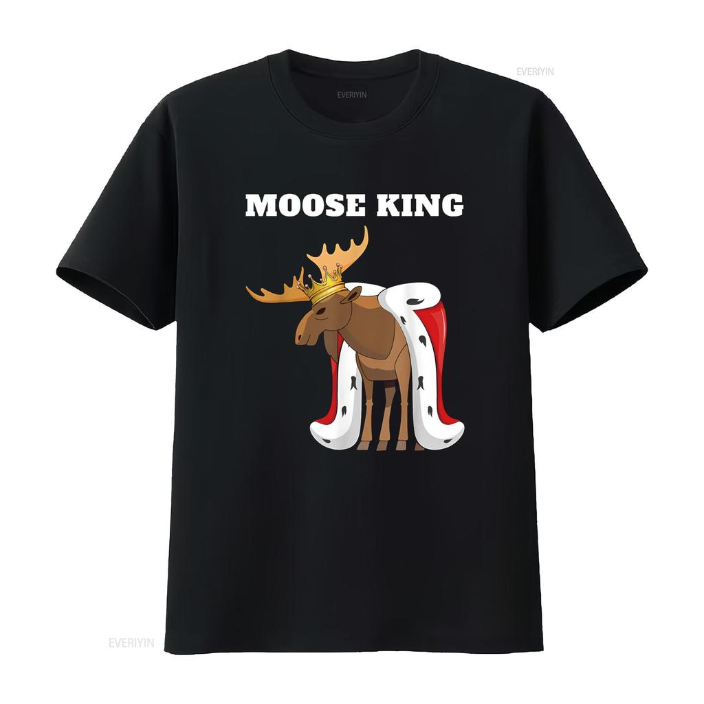 Moose King Unisexs T Shirt Boys Vintage Washed Streetwear Versatile Fashion Unisex Soft Slightly Designer Clothes Comfortable