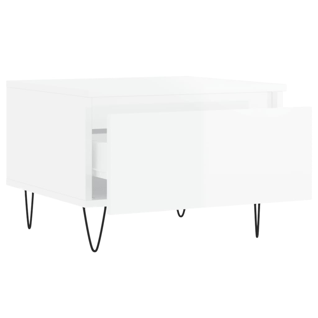 Coffee Tables 2 pcs High Gloss White 50 x 46 x 35 cm Particleboard