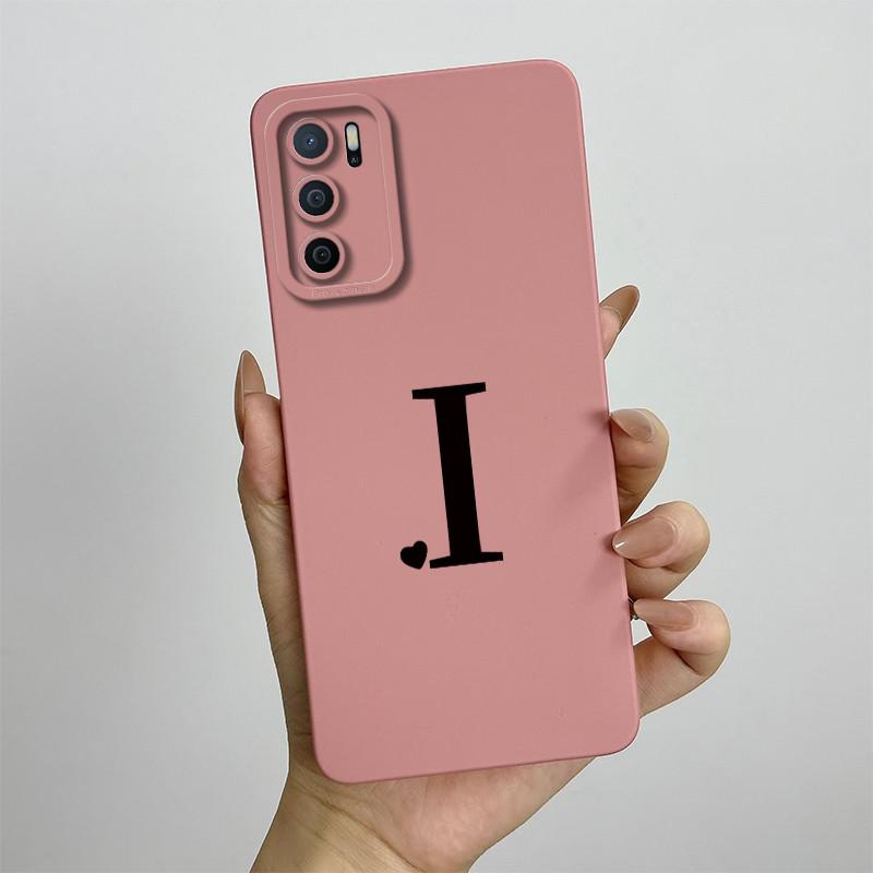 Phone Case For OPPO A54s Case oppo A16 A16S CPH2269 CPH2271 Cute Letters Square Liquid Silicone Soft Shockproof Back Cover Funda