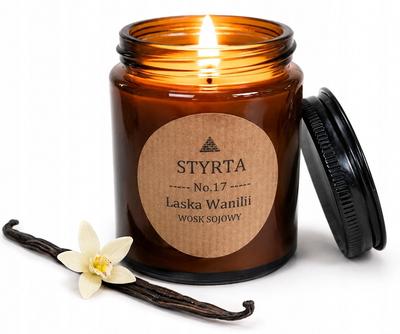 Vanilla Bean Scented Soy Candle 150 Brown Glass Styrta No. 17