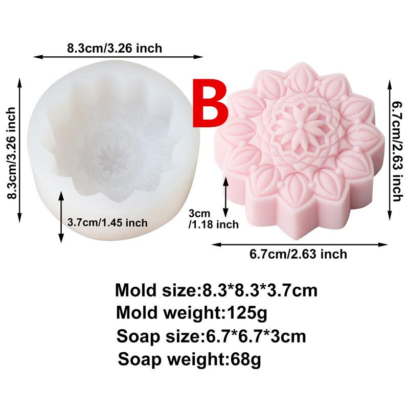

3D Creative Flower Shaped Soap Mold Silicone Molds DIY Handmade Fondant Cake Decorating Candle Mold Pudding Ice Cube Mold