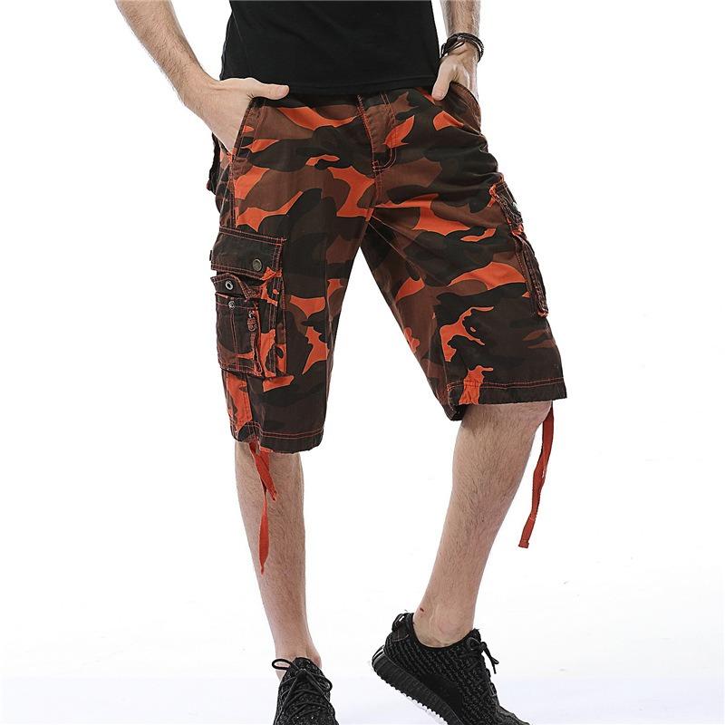 2025 Summer Men's Loose Casual Five-Pocket Work Pants Camouflage Shorts