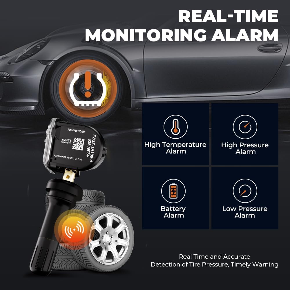 TPMS Sensor Ford, 4 Pack Tire Pressure Monitoring System Sensor Fit For Ford F150 F250 Flex Fusion Mustang, Lincoln MKX MKZ MKS MKT, 315Mhz Replaces