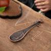 1Pcs Pipa Shape Incense Stick Holder Retro Metal Incense Burner Tray Chinese Style Decor For Home Tea Room Meditation Use
