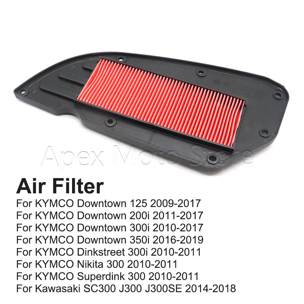 Motorcycle Air Filter Intake Cleaner For KYMCO Downtown 125 200i 300i 350i Nikita Superdink 300 For Kawasaki SC300 J300 J300SE