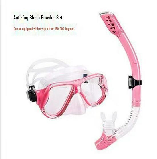 Adult Myopia-Compatible Snorkel Mask Set with Full Dry Snorkel One Size