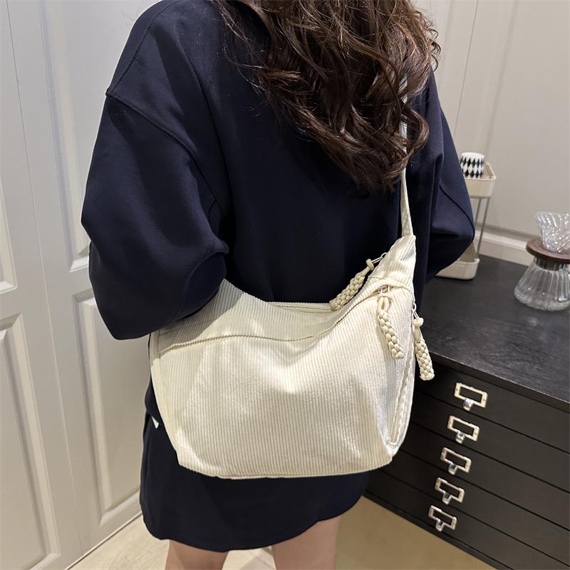 Women's Trendy Autumn 2025 Corduroy Shoulder Bag - Large Capacity Crossbody for Versatile, Casual Commutes