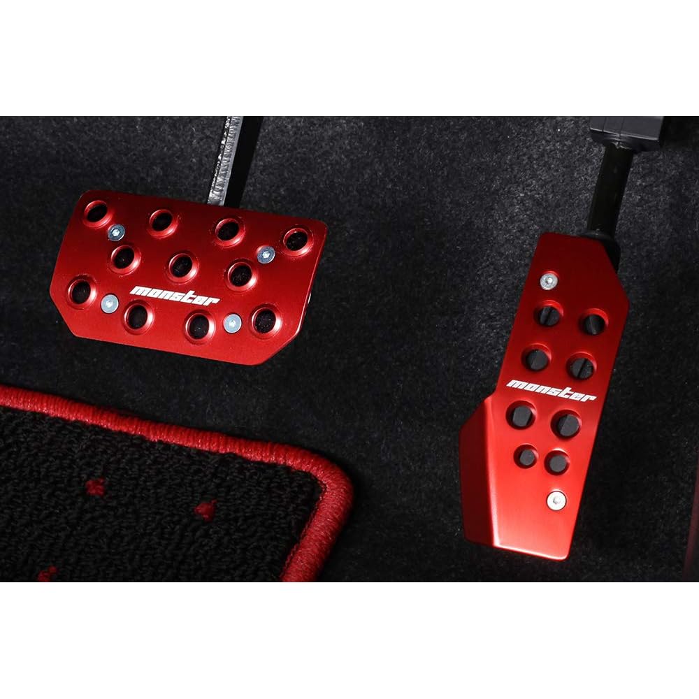 Monster Sport Red Anodized Driving Pedal Cover for Jimny JB64W JB74W AT Vehicle