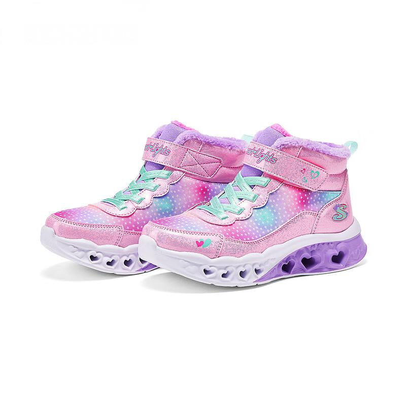 Skechers Kids Synthetic Leather Comfortable Versatile Non-Slip Durable Boots Kids boots Pink 302677L-PKMT
