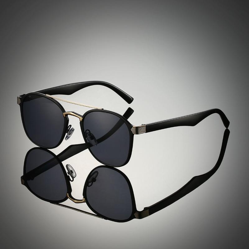 Unpolarisierte Mode Doppelsteg Oval Beschichtung Lichtblockierende Sonnenbrille Herren Damen High Definition Sonnenschutz Brille
