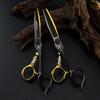 Black 6.0-inch Napson Steel Gold Tiger Bearing Hairdressing Scissors - Serrated & Thinning