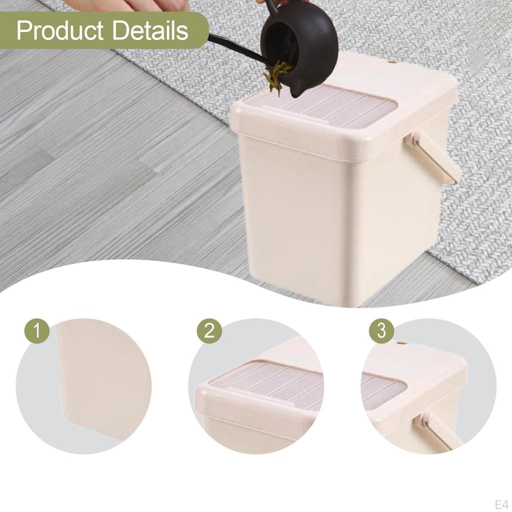 Tea Dregs Drainage Bucket Dustbin Container with Lid Home Office for Ceremony Table Accessories