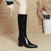 High heels but knee boots women's new autumn and winter 2025 pointed high boots large size thick heel thin boots