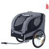 HOMCOM Bike Trailer for Dog Animals with Flag and 8 Gray and Black Reflectors