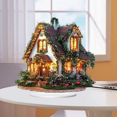 Letrero de Mesa de Casa para el Día de San Valentín Decoración 2D con Forma de Casa Letrero Decorativo Boda en Granja Fiesta Hogar Sala de Estar Dormitorio Adorno de Mesa