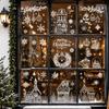 Dekorative Glasfolie für den Winter 9 Stück Weihnachten Fenstersticker, Statische Aufkleber, Wiederverwendbare Weißliniige Handgemalte Abziehbilder PVC Feiertagshausdekorationen,