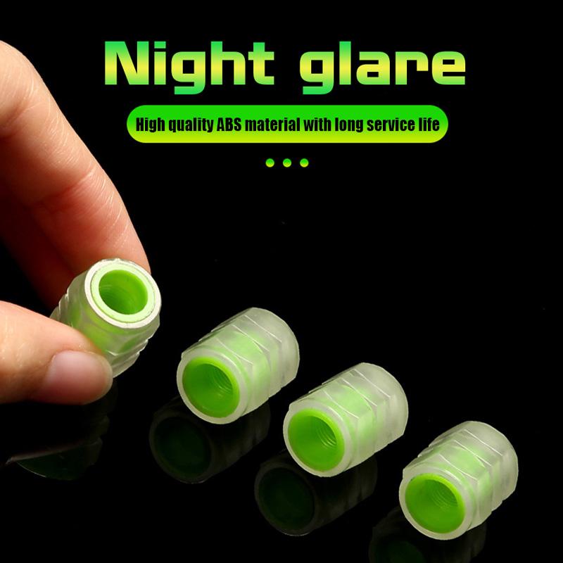 4Pcs Luminous Car Tire Valve Cap For Lexus RX330 IS250 GS300 Fluorescent Night Glowing Decor Wheel Dustproof Tyre Valve Stem Cap