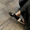 Cowhide Version~ Niche Thick Heel Leather Mary Jane Single Shoes Women's Spring British Style Small Leather Shoes Ballet Shoes High Heels