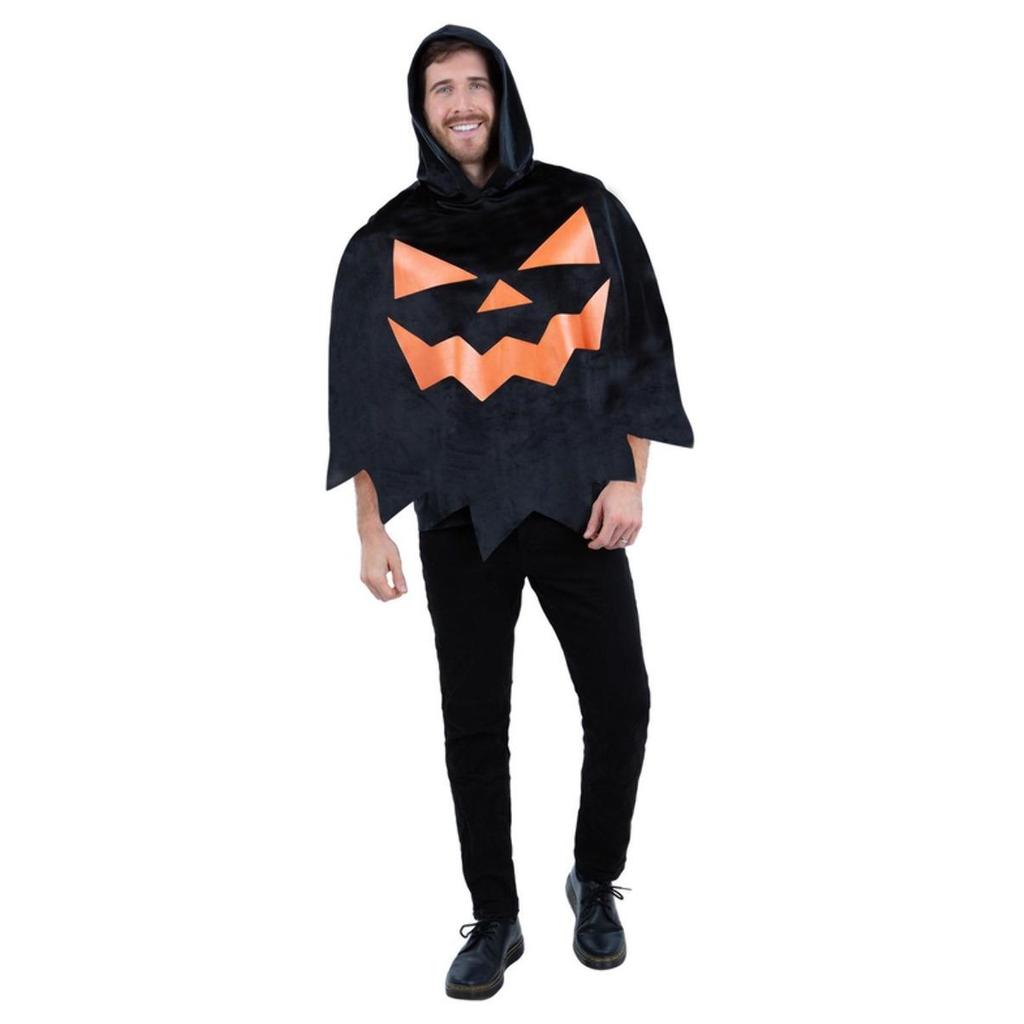 Smiffys Mens Pumpkin Costume Poncho