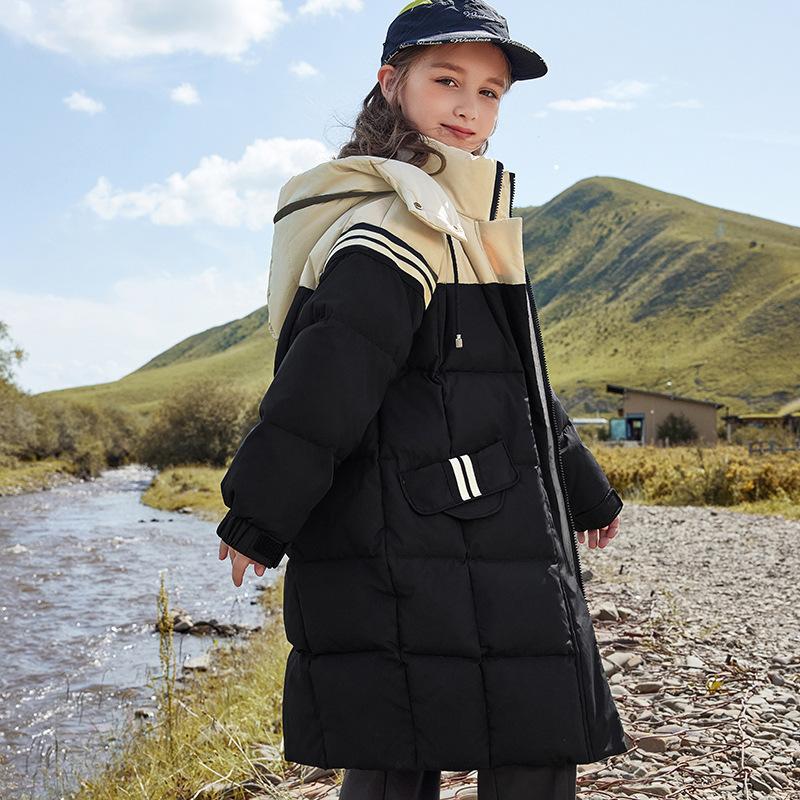 Children's Warm Down Jacket, Mid-length Thickened Coat for Girls  Winter