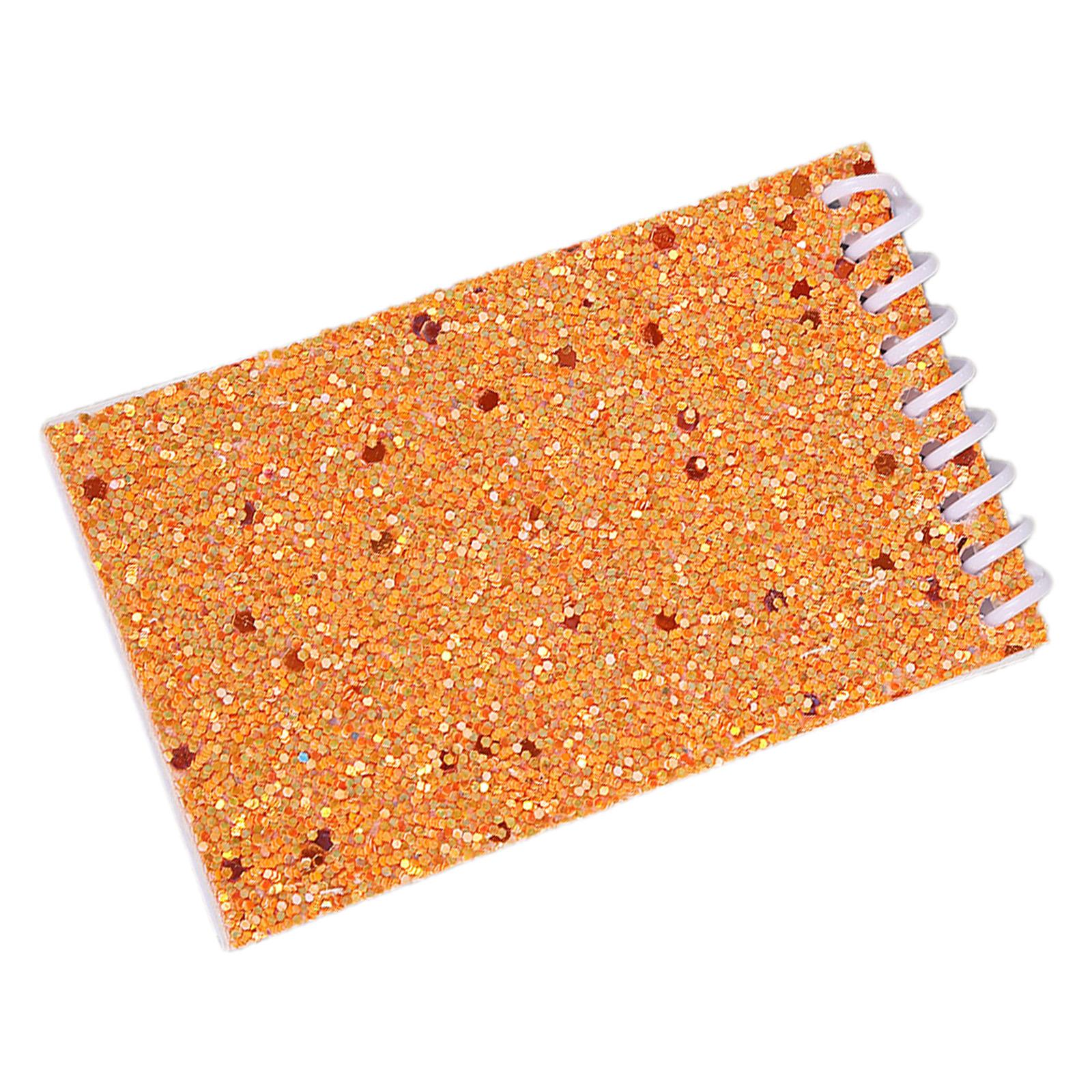 

Блокноты с двойной проволокой, 20 листов, нелинованные, карманные блокноты, альбом для рисования, скрепленный проволокой, с обложкой из блесток для письма и рисования оранжевый