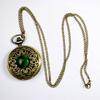 Vintage Emerald Stone Pocket Watch Gothic Fashion Retro Green Opal Pocket Watch