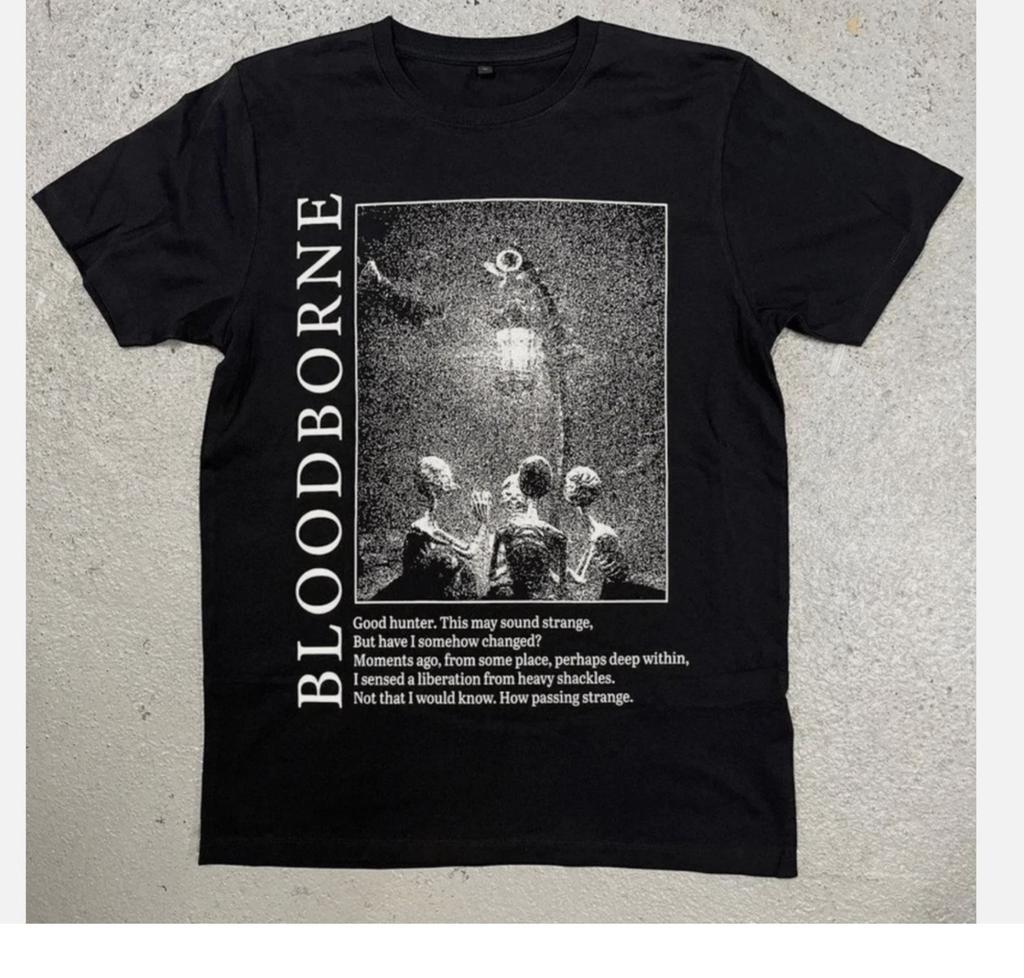 Bloodborne - Hunter and Lamp Messengers T-Shirt 90s Movie Shirt Reprint S-5XL Unisex T-Shirt