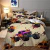 Truck 3D Digital Print Quilt Cover 3Pcs Microfibre Anti-Fade Breathable Cartoon Kids Design Comforter Cover 2 Pillowcases Zipper