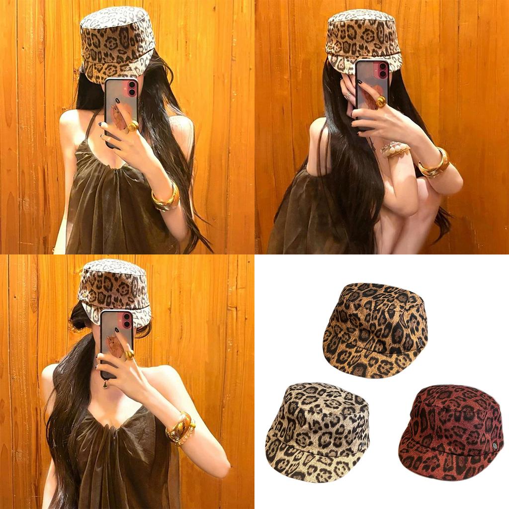 Elastic Stretch Leopard Design Beret Cap Soft Faux Suedes Fashion Winter Accessory For Comfort Outdoors