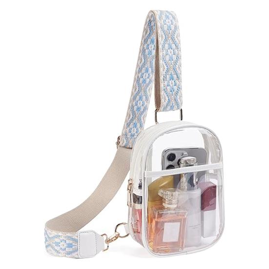 Clear Storage Bag with Adjustable Wide Strap Concert Crossbody Sling Bag Approved Sports Eco-friendly
