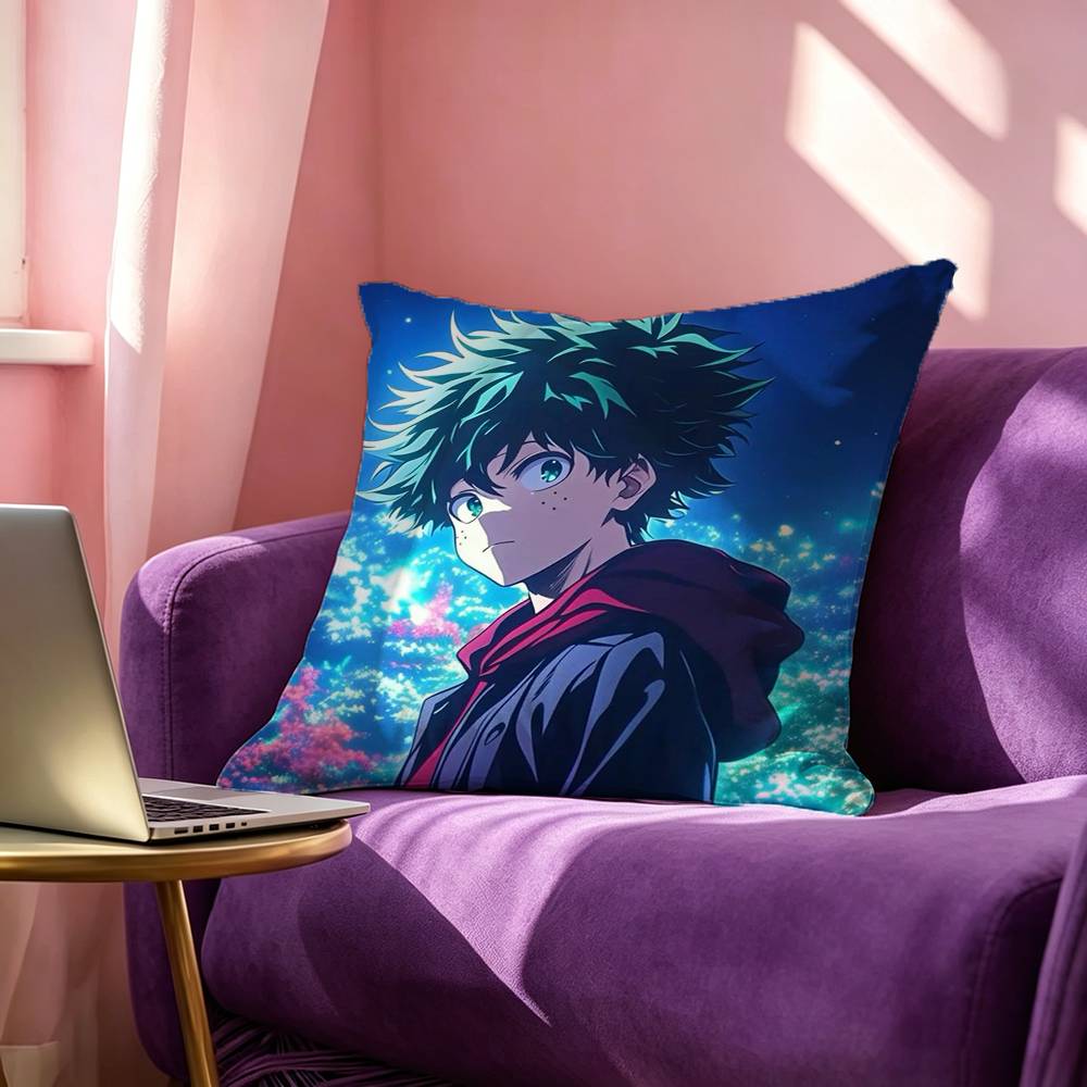 MMy Hero Academia Izuku Midoriya Square DoubleSided printed Pillow Case Bedroom Bedside Pillow Sofa Cushion Cover