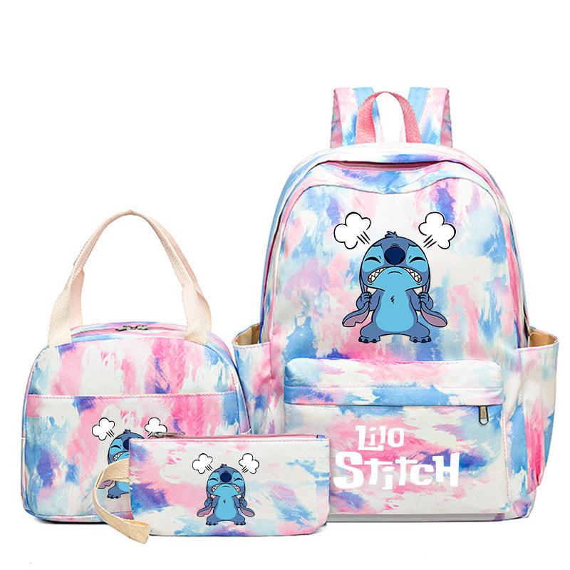Cartoon Animation Schoolbag Large Capacity Primary And Secondary School Students Backpack Meal Bag Pencil Bag Three-Piece Set