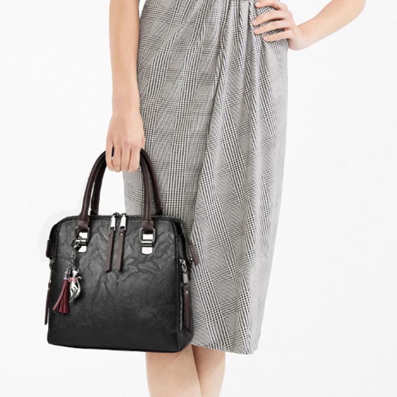 Yogodlns Bolso de cuero para mujer Bolsos de hombro tipo bandolera con borlas Totes