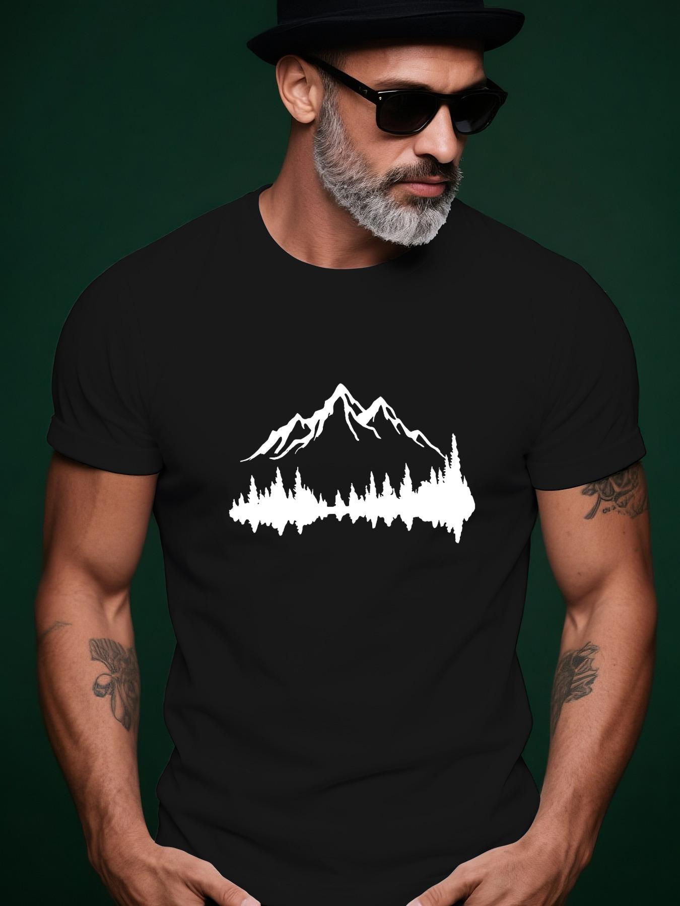 Mountain Forest and Reflection Trendy Streetwear Summer C... XXXL
