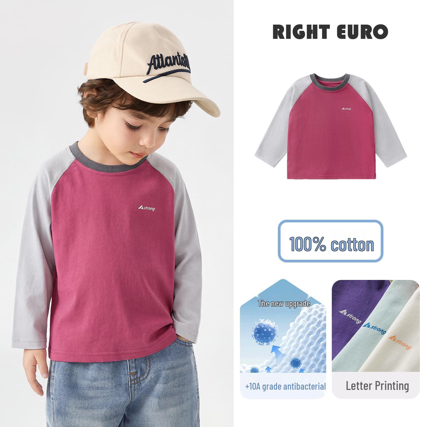 European Toddler Boys  Pure Cotton Long-Sleeve T-Shirt - 2026 Spring & Autumn Base Layer Top 130 cm