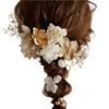 Ornament Specialty Shop Hair Ornament for and Dried and Preserved Flowers with Gold Leaf and Netting [Hair Bria] Coming-of-Age Ceremonies, Weddings,