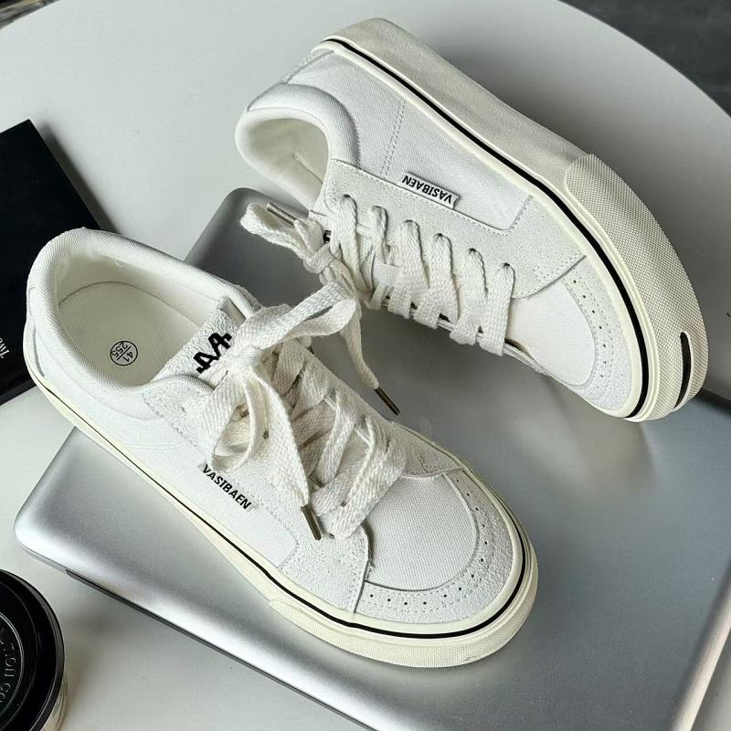 Fashion Street Style Men's Canvas Sneakers Stylish Casual Shoes Vulcanize Shoes Lace-Up Skateboard Footwear Rubber Sole Tenis Masculino