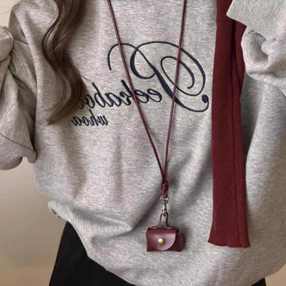 

New Leather Hanging Neck Coin Purse Necklace Gifts Pendant Long Sweater Chain Women Necklace Women вино красного