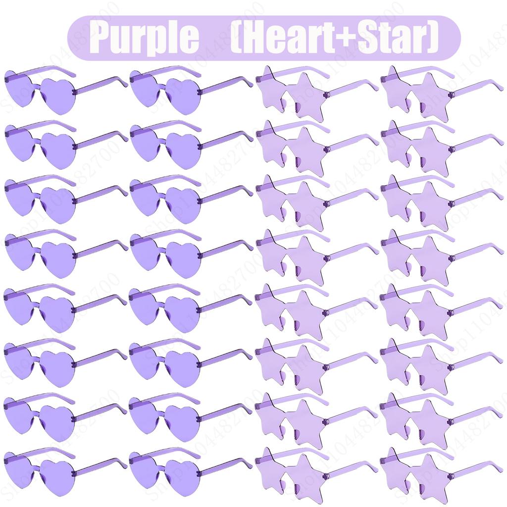 16-160Pcs Wedding Heart Shape Sunglasses Bachelorette Party Favor for Guests Fun Party Sunglasses Rimless Heart Shaped Glasses