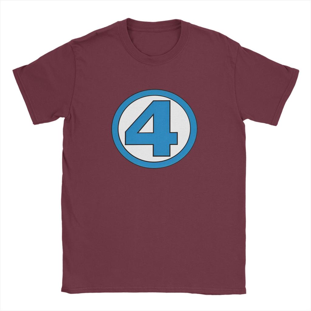 The Fantastic 4 T-Shirts Men  Vintage Cotton Tees Crewneck Short Sleeve T Shirts Birthday Gift Clothes