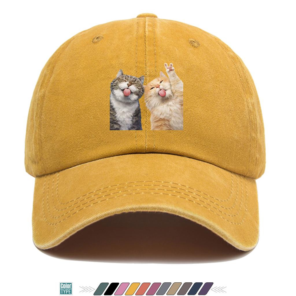 pc pcs Fun Cat Tongue Print Baseball Cap with Pouting Kitten Adjustable Unisex Hat Suitable for Lightweight Breathable Su